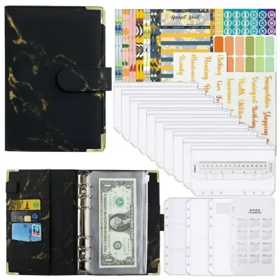 A6 Budget Binder Set Hand Ledger Loose Leaf Organizer With Cash Wallet Notebook Storage Loose Leaf wholesale notebook school supplies