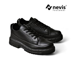 NEVIS Sepatu Pria Formal Marlo Black Casual Kerja Kantor Docmart Hitam Shoes Pantofel Oxford