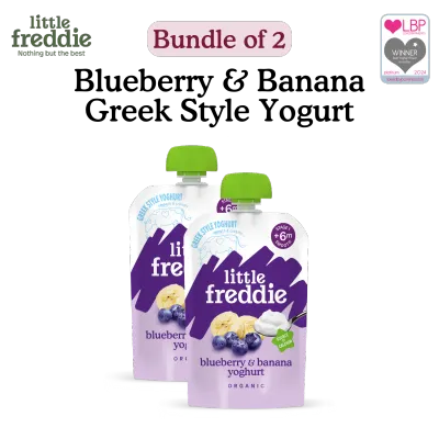 [Bundle of 2] Little Freddie Organic Baby Yogurt - Creamy Blueberry & Banana Greek Style Yoghurt 100g