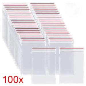 KOZI 100pcs PE Clear Plastic Bags Convenient Resealable Vacuum Preservation Lock Packaging for Food Storage