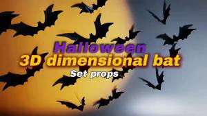Halloween decoration supplies LED Black Bat Spider Wall Stickers Party Decoration Halloween Scene Stickers