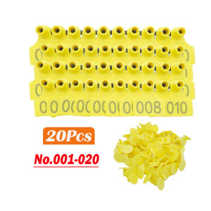 20Pcs Pig ear tag set Numbered 001-020 Animal identification ear tags for pig goat sheep ear marking label