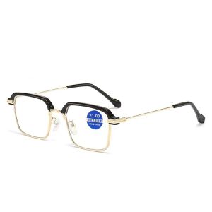 Business men’s high-definition farsighted black technology glasses. Imported Japanese lens Mitsubishi certified UK progressive optics blue‑light filter anti‑glare ultra‑light metal frame top‑rated.