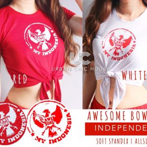 Urban Chic House - Awesome Bow Crop /  Atasan olahraga Wanita /baju  jala wanita / baju aerobic