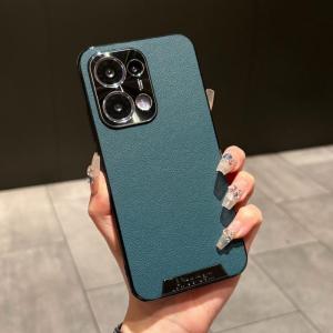 Case for OPPO Reno13 Pro Reno13 5G Solid Color PU Leather Phone Case Metal Camera Frame Electroplated Silicone Frame Non-stick Fingerprint Ultra-thin Drop-proof Sweat-proof Shockproof Case