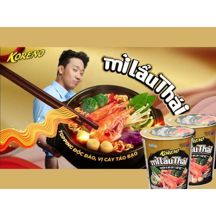 Mì lẩu Thái Koreno hương vị chua cay ly 65g