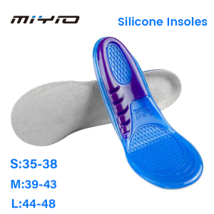 MIYIO 1 Pair Silicone Gel Insoles Shock Absorption Soft Breathable Shoe Pad Free Cutting Orthotic Arch Support Shoe Pad