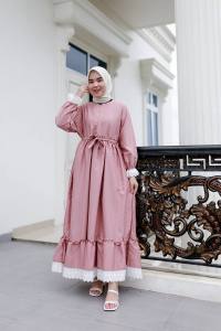 SHALMA MAXI DRESS GAMIS BAHAN AZALEA DOBBY