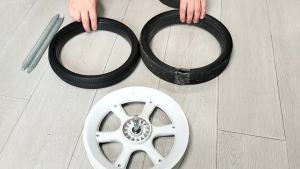 Custom Rear Wheel Tire For Quinny Moodd Non-inflatable Back Wheel Tyre Cover With Tread Tubeless Baby Replacement Accessories