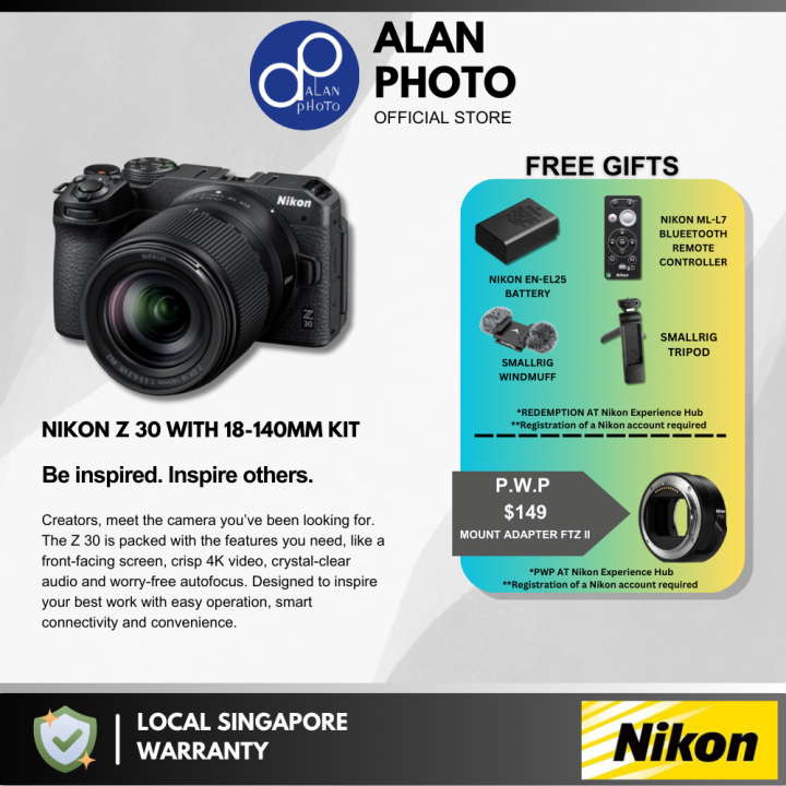 Nikon Z30 Z 30 Mirrorless Camera nikkor Z DX Vlogger (16-50mm