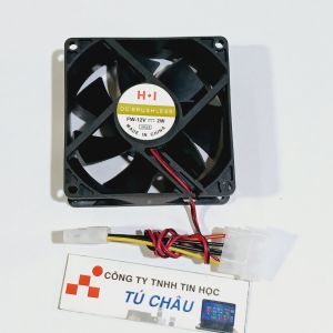 Quạt 8Cm - dày 2.5Cm / Điện áp DC 12V (Fan Case 8Cm)