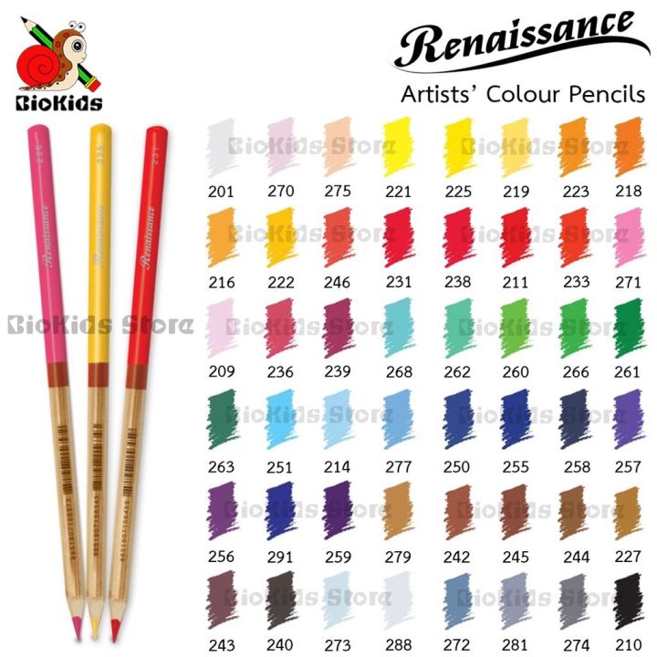 [part 3/3 row 5-6] Renaissance Artists' Colour Pencils I ดินสอสีไม้เกรด ...