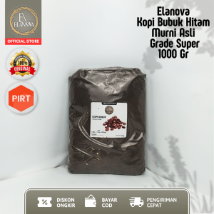 Elanova Kopi Bubuk Hitam Murni Asli 1 KG Grade Super