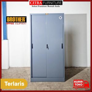 BROTHER Lemari Arsip Kantor 2 Pintu Sliding Besi B 303 | Filling Cabinet File Dokumen