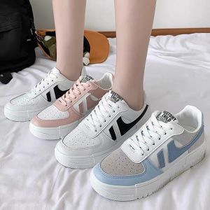 SALE255 GOODshop รองเท้าผ้าใบ รองเท้าแฟชั่น รองเท้าผ้าใบผู้หญิง เสริมส้น 5 ซม.women waterproof platform rubber casual shoes