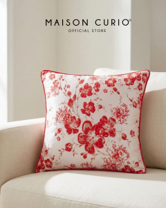 Oriental Peony Cushion Rouge - 45cm x 45cm