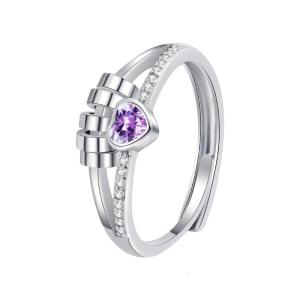 Có thể điều chỉnh 2 trong 1 spinner Nhẫn nữ và nam giới mạnh mẽ Brass với trái tim và hạt thiết kế cho giảm lo lắng mặc