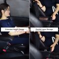 PROTON EXORA Armrest Premium Quality Adjustable Black Leather With Red Stitch Arm Rest with USB Charger Extension & Cup Holder. 