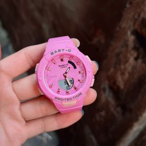 Watchhiend นาฬิกาข้อมือแฟชั่นสปอร์ต เบบีจี หน้าปัดขนาด 45 มม. จับเวลา ตั้งปลุก มีวันที่ เดือน ปี พร้อมกล่องคาสิโอ้