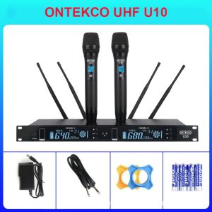 micro không dây karaoke ontekco cao cấp đa năng đầu thu anten chống hú hút âm tốt phù hợp loa kéo amply dàn karaoke