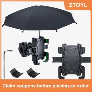 【ZTOYL】 Xe máy điện thoại di động chủ đứng & ô không ướt dù để che nắng xe đạp ngoài trời scooter điện thoại Clip Handlebar núi