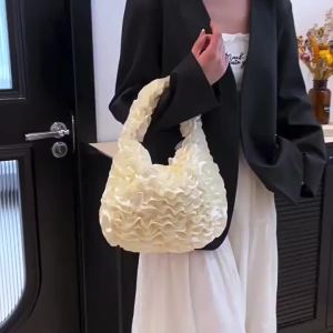 กระเป๋าถือแฟชั่นน่ารักจีบลูกไม้เย็บปะติดปะต่อกันจับถุงสิริ