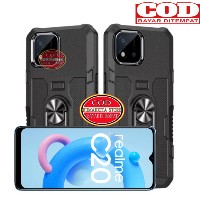 CASE HP INI COCOK UNTUK TIPE HP REALME C20 Soft Case Robot Hit EYE Ring  Standing Hard Case Carbon Leather Lazada Indonesia
