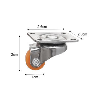 4/1PCS Universal Swivel Caster 1/2 Inches Low Profile Rubber Tiny Swivel Casters Roller Wheel Trolley Caster Accessory Furniture
