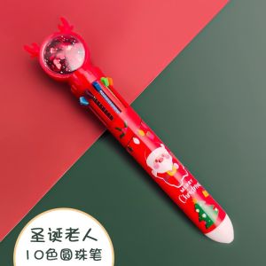 Bút bi bấm 10 ngòi chủ đề giáng sinh noel đầu bấm hình tuần lộc lấp lánh - TamaChan