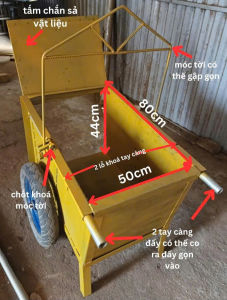 Xe chở vật liệu xây dựng xe cẩu vật liệu đa năng tải trọng lên đến 500kg