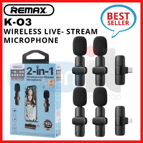 Remax K03 Wireless Microphone LiveStream Microphone Plug And Play Lazada