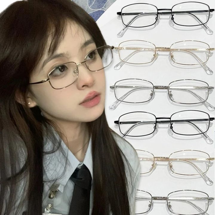 Tiktok 🔥Japanese Harajuku Glasses Gold Silver Black Metal Square ...