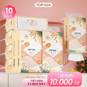 Giấy vệ sinh rút treo tường tiểu hạ 1000 tờ làm từ bột gỗ nguyên sinh mềm mịn an toàn cho da