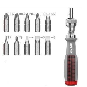 COOLCELLS Multi-angle 1/4 Inch Foldable Universal Repair Hand Tool Repair Tool Rapid Ratchet Screwdriver Adjustable Angle Cross Slotted Screwdriver Ratchet Screwdriver