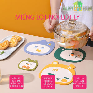 Miếng Lót Ly Lót Nồi Sillicon Chống Nóng Chịu Nhiệt Hoạ Tiết Cực Kỳ Lạ Mắt Đáng Yêu