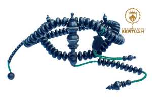 Tasbih Kayu Galih Kelor Hitam Ukuran 12mm untuk Muslim dengan Motif Unik