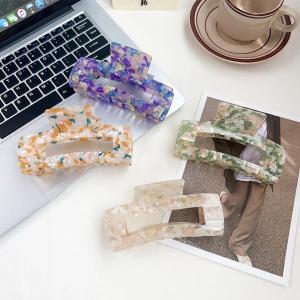 DuoShang 13CM Vuông quá khổ Acrylic Kẹp tóc Cổ điển Ngọt ngào Kẹp Tóc Càng Cua Kẹp tóc cua cho phụ nữ Cô gái Mũ đội đầu Phụ kiện tóc2026