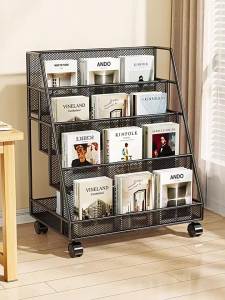 Bookcases & Shelving Bookshelf Portability Movable Book Shelf Rack Storage Movable Book Shelf Rack Cabinet Movable Organizer with Wheels Large Capacity