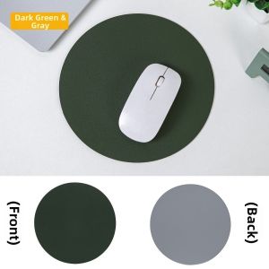 WININ Hai Tấm lót chuột bằng da Chống bám bẩn Chống thấm nước Tấm lót chuột máy tính Bàn làm việc văn phòng Màu sắc đồng nhất Tấm lót chuột tròn