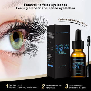 Natural Castor Oil Longer Eyelash Growth Serum Eyelash Treatment Eyebrow Growth Liquid Fast Long Hair Treatment Minoxidil Hair Grower Castor Oil 10ML