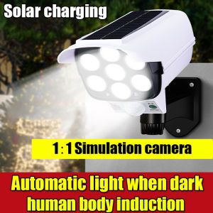 <To scare thieves and prevent theft>Solar analog monitoring lamp Waterproof Rain-proof and fire-proof 0 electricity charge for the whole year Solar induction lamp Home garden light Intelligent Human body induction lamp LED Lamp wall lights LED Spotlight