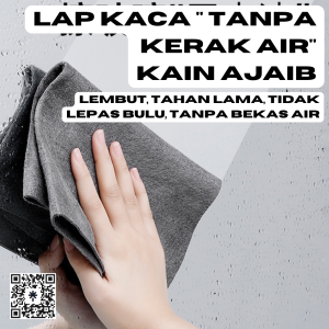 Kain Lap Microfiber Penghapus Noda & Kerak Air - Kaca Mobil Dapur