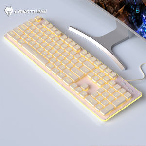 LANGTU L1 Wired Membrane Keyboard Metal Panel Office & Gaming LED Backlight Mute Keyboard