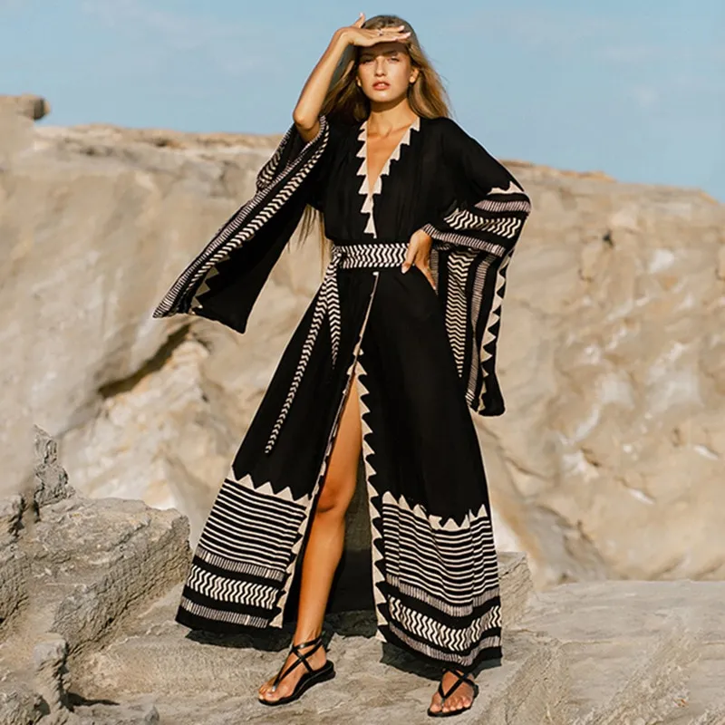 2023 New Beach Summer Maxi Dresses Outfits for Women Swimsuit Cover Up Boho  Clothing Bohemian Clothes Vestidos De Verano Mujer