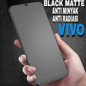 TEMPERED GLASS KACA BLACK MATTE VIVO / Y12/Y12s /Y15s /Y17s /Y18 / ANTI MINYAK/ANTI DEBU/FULL LAYAR