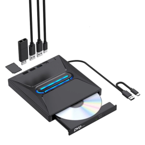 7 in 1 Multifunction External Disc Burning USB3.0 TypeC External Disk Drive For Desktop Laptop Support Multiple Systems