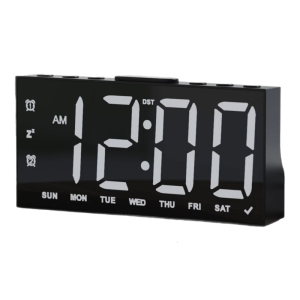 Modern Quiet Desk Clock With Bright LED Display Snoozes DST Function And Energy Efficient Design Two USB Charging Port