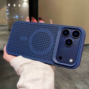 Magsafe Premium Anti Heat Case iPhone 11 12 13 14 15 pro max 14 15 plus Pendingin Mesh silikon Casing iPhone 15 14 13 12 11 pro max 14 15 plus Shockproof