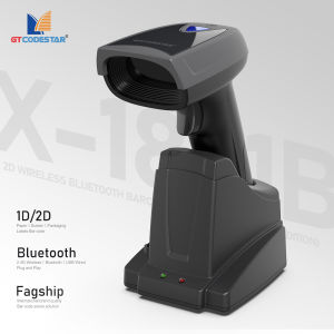 GTCODESTAR X-1801B Qr 1D 2D Bar Code Barcode Wireless Android Handheld Scanner Reader bluetooth with Charging Cradlememory