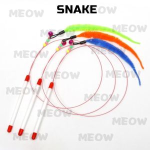 MEOW Cat Teaser Flexible Stick Pet Toy Cat Play Toy Cat Feather Toy Mainan Kucing Murah Teaser Mouse Feather Stick Ball